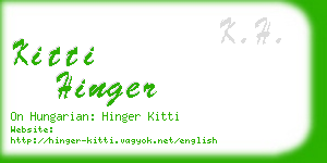 kitti hinger business card